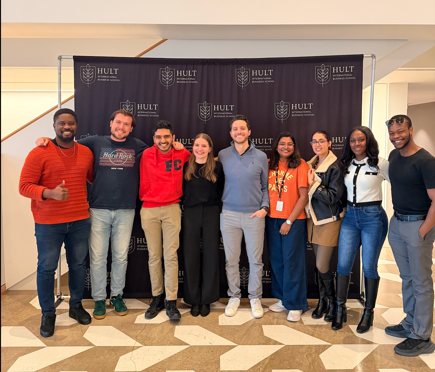 Chinedu Gbulie with the Hult Student Association at a Hult event