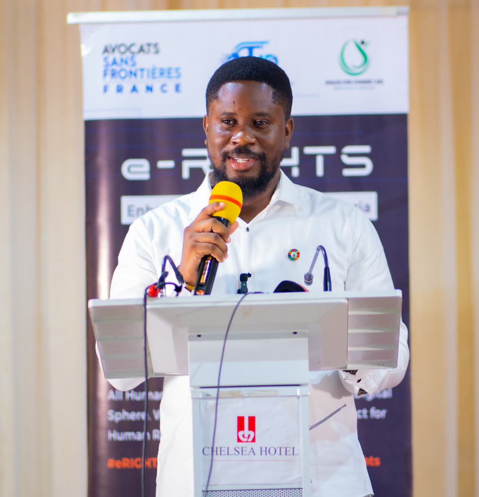 Chinedu Gbulie speaking at the e-RIGHTS conference